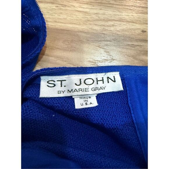 St. John by Marie Gray Santana Knit Mock Neck Long Sleeve Dress Sz 10 or M - Picture 4 of 11